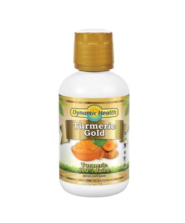 Dynamic Health Turmeric Gold | for Joint Health & Strength | Turmeric 100% Juice | No Gluten & Vegetarian | 16 oz 16 Ounce