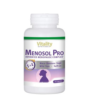 Menosol pro i menopause capsules i holistic complex (60stk) I naturally and hormone -free i sage wild yam & vitamin B6 i menopause capsules vitality nutritionals by vitaminexpress