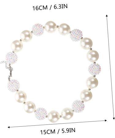 Toyvian 2 Sets Necklace Set Girls Jewelry Bracelets for Kids Necklace for Girls Necklace Pearl Girl Pearl Jewelry Kid Simulated Pearl Neckalce Faux Pearl Child White Acrylic - Buy Online on GoSupps.com