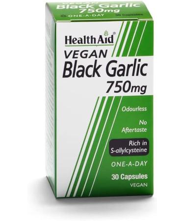 HealthAid Black Garlic 750mg - 30 Vegicaps | High Potency Supplement - Buy Online on GoSupps.com