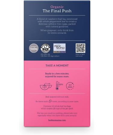 HOTTEA MAMA Organic Raspberry Leaf & Peppermint Blend Tea for Pregnancy | Caffeine Free Herbal Tea | 14 Biodegradable Pyramid Bags - Buy Online on GoSupps.com