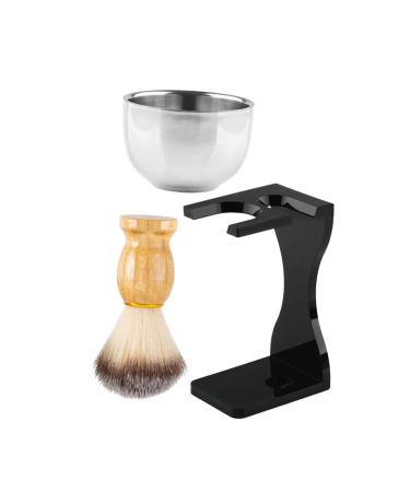 Beaupretty 3 sets of razor set razor shaving roofs shaving brush black suit for men beard brush and stand multi-purpose-rasier brush multifunction bracket hairpise men wood
