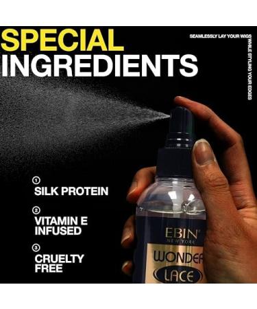 EBIN NEW YORK Wonder Lace Bond Lace Melt Spray - Extreme Firm Hold (Supreme) | Flawless Natural and Seamleass finish No Reside Long Lasting Formula with Protecting Edges Perfect for wigs 3.39 Fl Oz (Pack of 1) Supreme - Buy Online on GoSupps.com