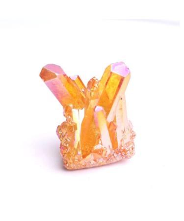 Natural Crystal Rough Home Decoration Natural Beautiful White Crystal Raw Quartz Cluster Plating Colorful Specimen Ornaments Stones (Color : Yellow Size : 100g) 100g Yellow