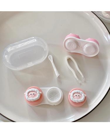Portable Mini Contact Lenses Case - Cute Cartoon Travel Set for Girls - Cow Design - Ideal Gift & Lens Container - Buy Online on GoSupps.com