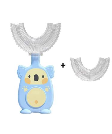 U-Shape Children's Toothbrush - Food-Grade Silicone BPA Free Extra Gentle - Hygienic for Kids (Ages 2-8) | DGN Toys Blue - Buy Online on GoSupps.com