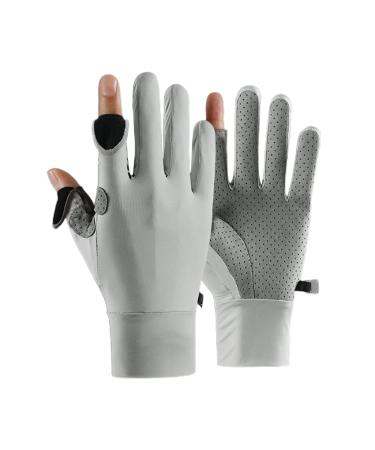 Fencelly Eisseide gloves summer UV protection gloves slide-resistant breathable 2 cut finger gloves for men outdoor fishing cycling XL