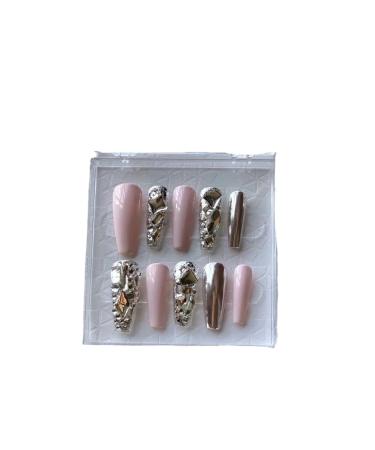 Fake nail art nail patches mirror wearing manual wearing of nails Handmade Wearing nails(Size:L)
