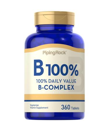 Piping Rock Vitamin B-100 Complex | 360 Tablets | Vegetarian Supplement | Non-GMO Gluten Free