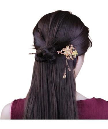 Chinese Hair Stick Metal Vintage Hair Sticks with Tassel Elegant Shiny Rhinestone Hair Accessories Hair Styling Accessories Chinese Style Hair Sticks for Decorative Hair Solid Hairstyle for Women - Buy Online on GoSupps.com