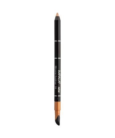 IMPALA | Waterproof Eyeliner with Silicone Rose Gold Metallic Color No. 25 | Defined Line or Smudged Effect | Easy-to-Apply Creamy Texture | Intense Long-Lasting and Water-Resistant Color 25 Pink Gold Metallic