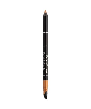 IMPALA | Waterproof Eyeliner with Silicone Rose Gold Metallic Color No. 25 | Defined Line or Smudged Effect | Easy-to-Apply Creamy Texture | Intense Long-Lasting and Water-Resistant Color 25 Pink Gold Metallic