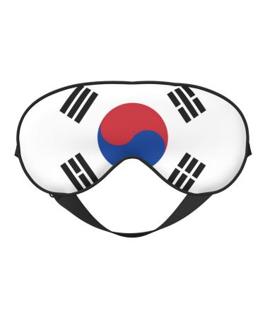 Flag of Republic of Korea Soft Eye Mask Comfortable Sleep Mask for Side Sleepers Light Blocking Relaxing Pressure-Free Eyemask Black