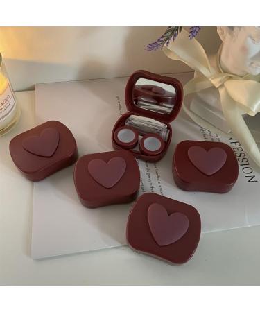 CLOXKS Red Love Shape Contact Lens Etui | Portable Container for Beauty Students | Square Lens Care Box - Buy Online on GoSupps.com