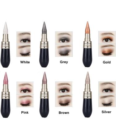 6PCS/SET 2 In 1 Double Head Eyeliner Eyeshadow Combination Waterproof Black Eye Liner Pen Quick Dry Colorful Eyeshadow High Pigmented Eye Powder Cosmetic Set liquid eyeliner - Buy Online on GoSupps.com