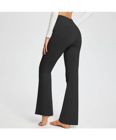 Oelaio Women's Bootcut Yoga Pants with Pockets - High Waist Workout Dress Pants for Yoga - Black, Size Large - Buy Online on GoSupps.com