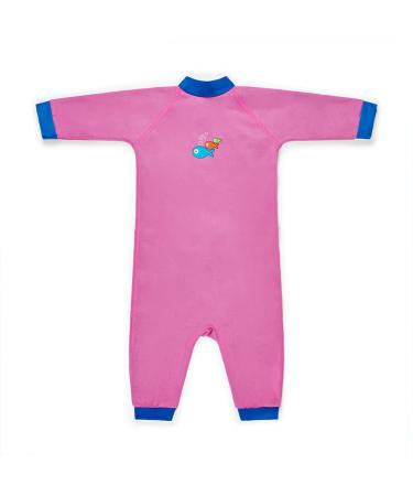 Swimbest Warmsuit - Fleece Lined Warm Baby Swimming Costume with 50+ UV Protection Pink 12-24 Months