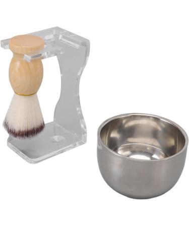 Deluxe Luqeeg Men's Shaving Brush Set - Complete Shaving Bowl & Nylon Brush with Acrylic Stand | Ideal Gift for Father Husband & Friend - Buy Online on GoSupps.com