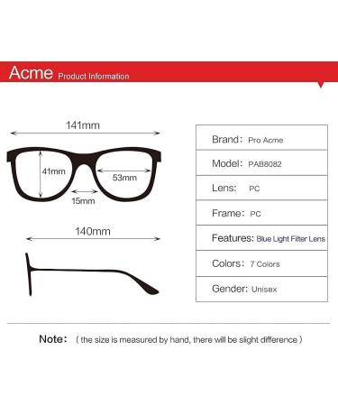Pro Acme Blue Light Filter Glasses - Anti-Eyes Tiredness Gaming & PC Glasses for Men - C1 Black - Buy Online on GoSupps.com