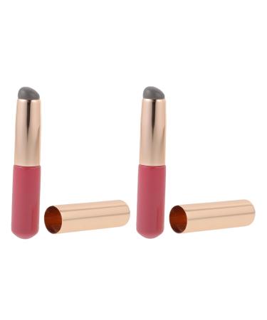 2pcs Lip Brush Lipstick Applicator Powder Brush Lip Applicator Smudge Brush Lip Wands Lip Gloss Applicator Lip Balm Applicator Lipgloss Portable Pink Travel Accessories