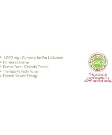 L-Carnitine 1000mg Capsules - Pure Nutrition USA (60 Caps) - Buy Online on GoSupps.com
