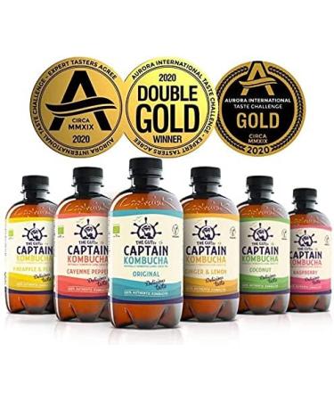 Gutsy Captain Kombucha MixBox - 12 x 400ml Organic Probiotic Tea Drink - Raw & Vegan - Buy Online on GoSupps.com