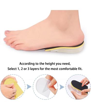 Height Increase Insole Heel Lift Inserts | USA Technology 2022 | Heel Pads for Leg Length Discrepancies and Achilles Tendonitis | Women and Men | Black/Yellow (W 10-13.5 / M 8.5-12) - Buy Online on GoSupps.com