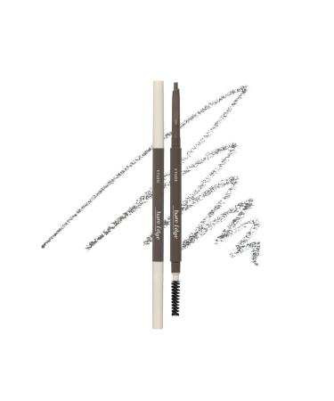 ETUDE Bare Edge Brow Pencil 03 Grey Brown (23AD) | A hexagon-shaped slim brush that delicately coats every strand of eyelashes | Brow Mascara | Zero Clump & No Bushy Brows
