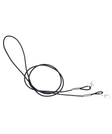 Deutsche Augenoptik AG Simple glasses cord on flexible material in black with silver-colored snap fastener