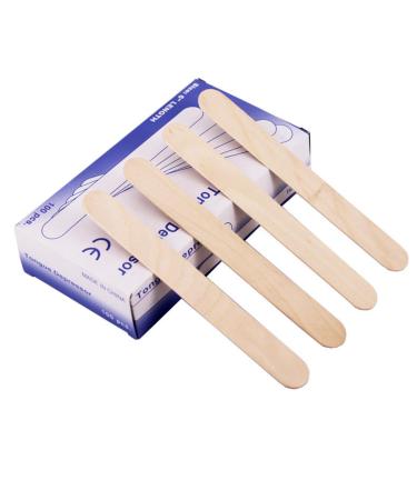 Mouth spatula wood wax spatula sticks wooden spatula for hair removal eyebrows wooden spatula wood wax sticks wooden sticks ice cream stalks wood spatula waxing hair removal sticks 15 x 1.8 cm 100 pcs