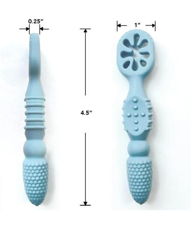 Buy YMCF Baby's First Spoon Set | Self-Feeding Toddler Utensils | BPA-Free Silicone 4-Pack (Sandy Beach) - International Shipping Available - Buy Online on GoSupps.com