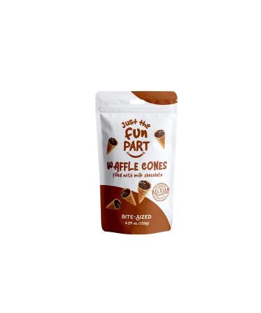 Just The Fun Part - Bite-Size Crispy Mini Waffle Cones - Filled With Premium Belgian Milk Chocolate - Great For Snacks, Desserts, Grab & Go – (Single Pack - 4.23 oz Bag) Chocolate 4.23 Ounce (Pack of 1)