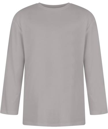 Men's Gray Round-Neck 3/4 Sleeve T-Shirts | Oversized Grandad & Leisure Tops | Shop Internationally - Buy Online on GoSupps.com