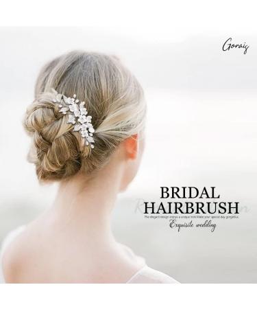 Unicra Flower Bride Wedding Hair Comb Silver Pearl Hair Accessories Crystal Bridal Headpiece for Women and Bridesmaid - Buy Online on GoSupps.com