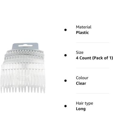 Clear Plain Hair Combs Slides 7cm - Set of 4, Pack of 1 - Buy Online on GoSupps.com