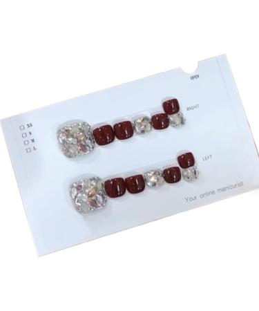 Toe Nails Glitter | Glitter Press On Toe Nails - Sparkling Cat's Eye Toenail Manicure Art Toenail for Summer for Women Girls - Buy Online on GoSupps.com