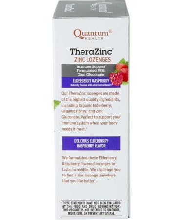 Quantum Health TheraZinc USDA Organic Zinc Lozenges Eldertry Raspberry Immune Support Formulated with Zinc Gluconate Fast Relief No Aftertaste 25 Count - Pack of 1 - Buy Online on GoSupps.com