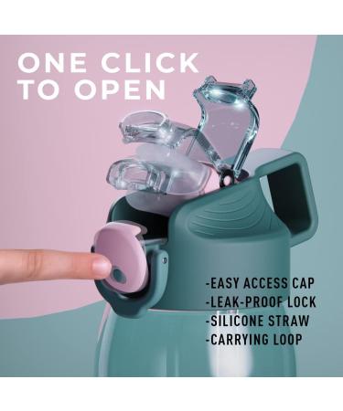 MIINIIMO Kids Water Bottle 14oz/18oz - BPA-Free Tritan, Leak-Proof Flip Lid, Carry Loop - Red Toddler Water Bottle with Silicone Spout and Straw - Buy Online on GoSupps.com