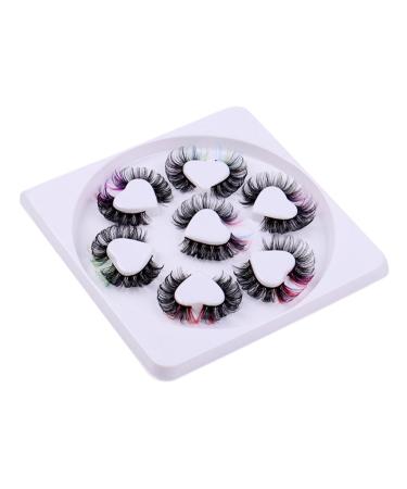 FRCOLOR 7 Pairs False Lashes Fake Eyelashes Colored Lash Extensions Color Lashes Faux Eyelashes Lashes with Color Lash Clusters Colored Eyelashes Colored Lashes Curly Chemical Fiber Extend