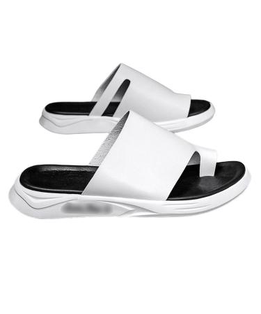 MisFun Bunion Corrector Slippers Casual Quick-Drying Toe Separate Flat Flip Flops Summer Stylish Bunion Clip Toe Beach Shoes for Relieve Big Toe Bone Bunion Pain 7.5 White