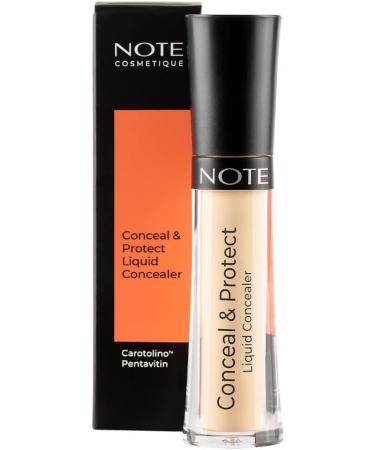 COSMETIC NOTE - Conceal & Protect Liquid Concealer | Waterproof Fluid Concealer and Concealer | Moisturizes Skin and Covers Blemishes | Blue Light Protection (01 Light Sand) - Buy Online on GoSupps.com