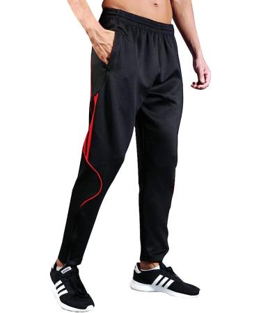Shinestone Men's Sportswear Soccer Jersey and Training Pants Set - Black/Red, Medium - Buy Online on GoSupps.com