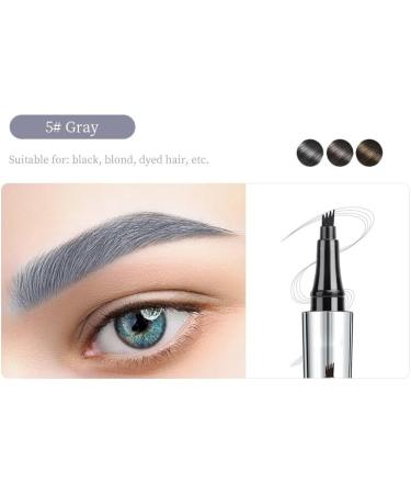 Eyebrow Pencil Quad-Tip Split Eyebrow Pencil Highly Effective Filler for a Long-Lasting Natural Wild Eyebrow Look Natural and Long-Lasting 5 Colors to Choose From (5) - Buy Online on GoSupps.com