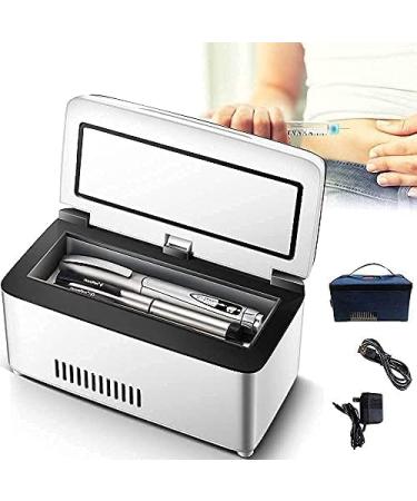 Insulin Cooler Refrigerated Case USB Mini Medicine Refrigerator Portable Insulin Cooler Box Car Small Refrigerator 13600mAh Battery&Bag Mini Drug Constant Temperature Refrigerator Withoutbattery P