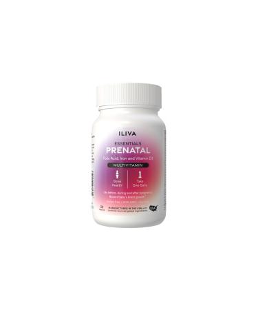 ILIVA Essentials Prenatal - Well-Researched Folate Multi for Pregnant and Nursing Women Includes 18 Vitamins and Minerals Gluten Dairy & Soy-Free - 30 Capsules - 30 Servings