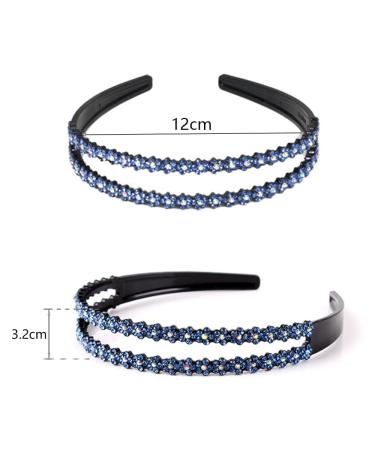 Belvanr Fashionable Hair Ripe - 5-Piece Glitter Double Crystal Headbands for Women | Rhinestone Slip-Proof Hair Jewelry - Buy Online on GoSupps.com