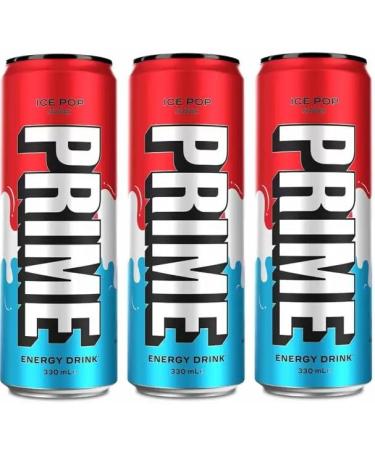 Prime Energy Drink Ice Pop Can 330ml 3 Pack KSI & Logan Paul