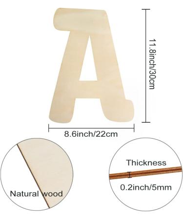 30cm Large Wooden Letter A - Unfinished MDF for Crafts & Nursery Decor - Buy Online on GoSupps.com