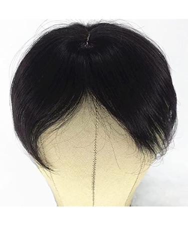 Anemone Real Human Hair Topper Bangs for Mild Hair Loss (1B) - 6 Clip-in Hairpiece for Women and Men - Buy Online on GoSupps.com