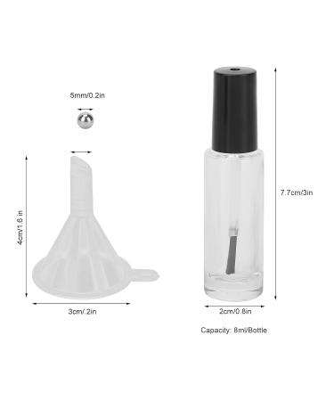 10 Pack Empty Nail Polish Bottles - 8ml Transparent with Brush & Funnels | Self-Filler Crystal Clear - Buy Online on GoSupps.com